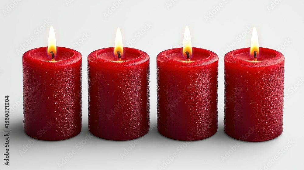 Four Red Candles Burning Brightly Four Red Candles Burning Brightly