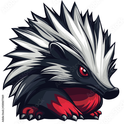 Stunning esports vector logo featuring a side view of a stalking echidna with a dynamic design for competitive gaming