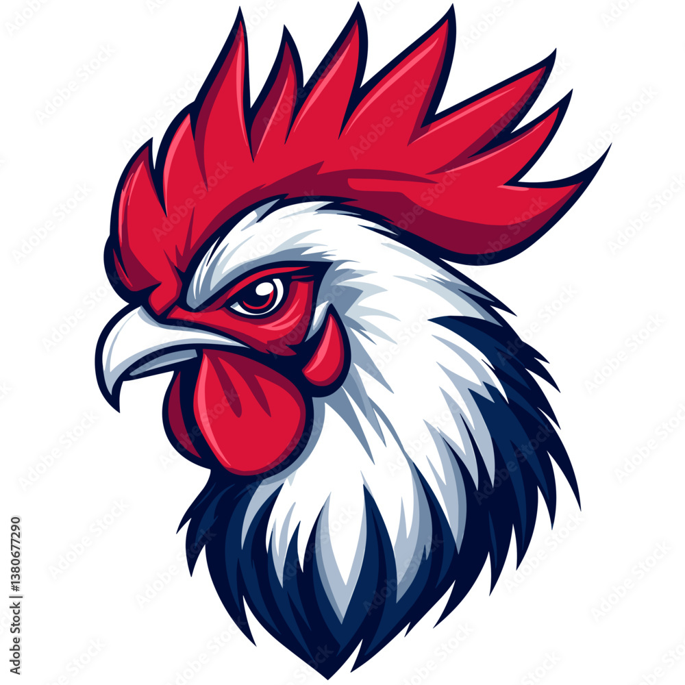 Vector logo featuring a side view head of a rooster designed for esports branding and team identities Vector logo featuring a side view head of a rooster designed for esports branding and team identities