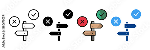 Decision Point  Icon Set Multiple Style Collection