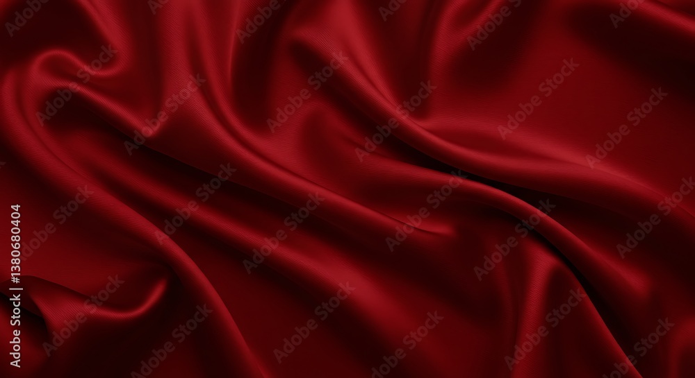 Fototapeta premium Deep Red Silk Fabric Drape Texture Background AI Generated