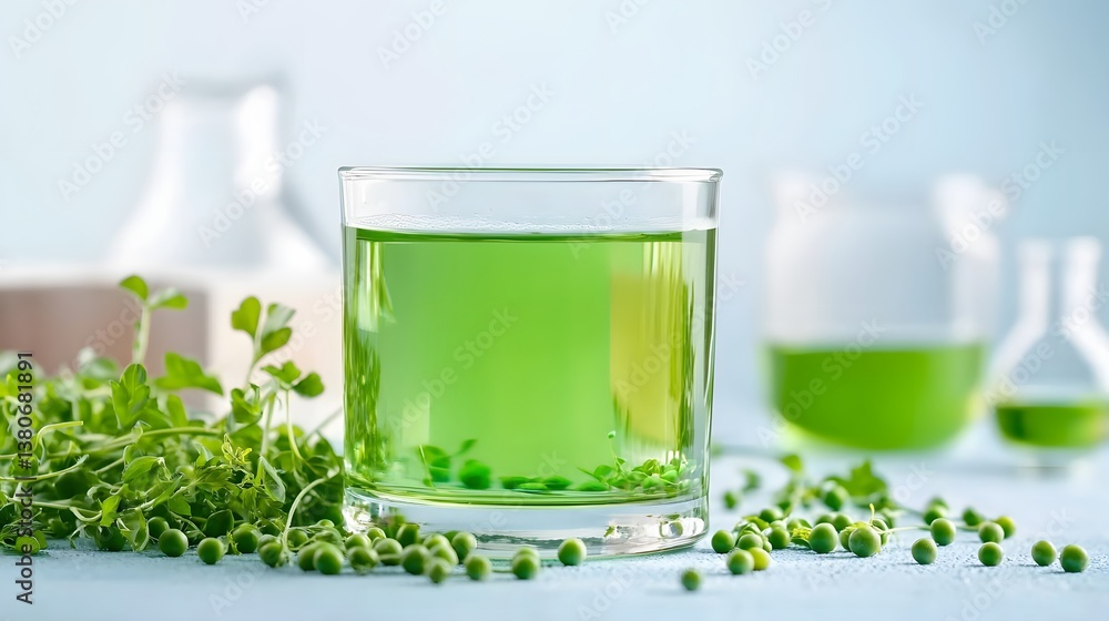 Refreshing Green Beverage with Fresh Ingredients in a Well-Designed Kitchen Setting Refreshing Green Beverage with Fresh Ingredients in a Well-Designed Kitchen Setting