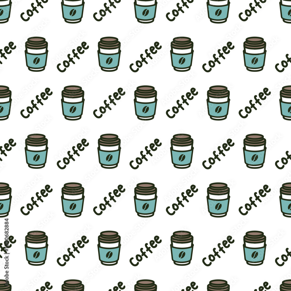 Seamless Coffee Cups Elegant Caffeine Pattern. Perfect for decorating a coffee shop, creating unique barista uniforms, or crafting coffee-themed accessories Seamless Coffee Cups Elegant Caffeine Pattern. Perfect for decorating a coffee shop, creating unique barista uniforms, or crafting coffee-themed accessories