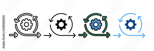 Agile Development  Icon Set Multiple Style Collection