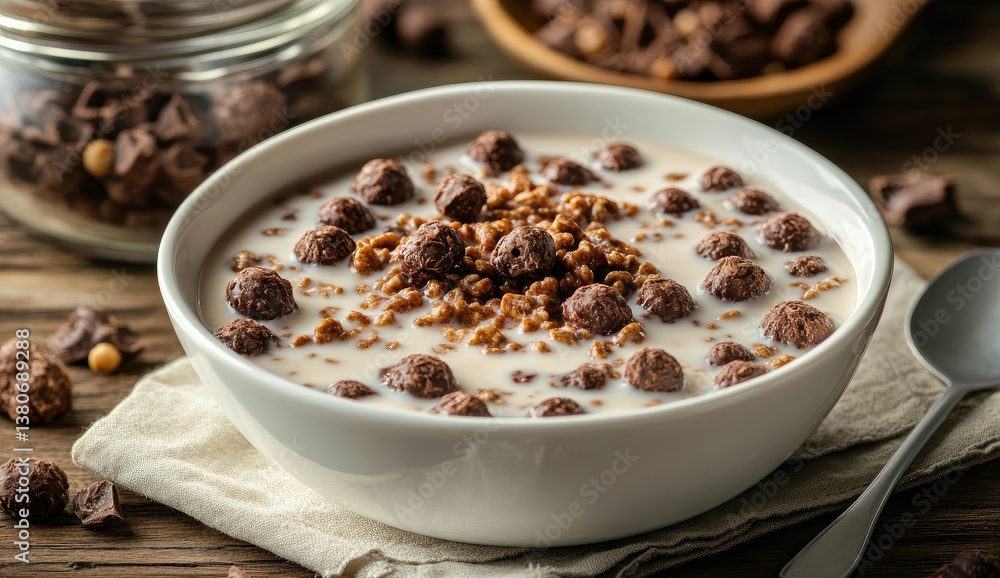 Chocolate cereal breakfast bowl Chocolate cereal breakfast bowl