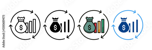 Revenue Generation  Icon Set Multiple Style Collection