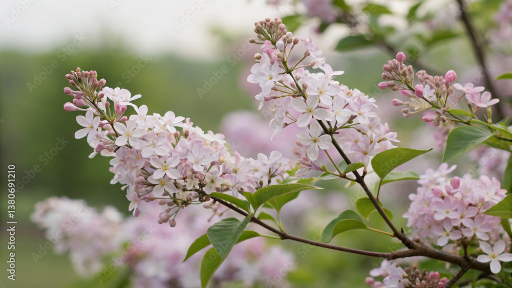 Fototapeta premium Delicate Spring Blossoms on a Branch, a Beautiful Floral Background
