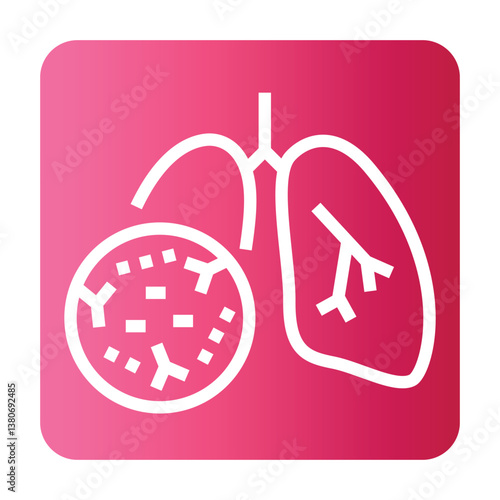 Respiratory microflora black line icon for digital and print projects.
