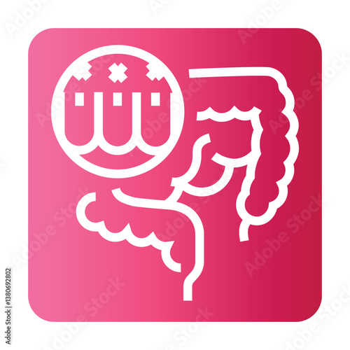 Dysbiosis black line icon for digital and print projects. Microscopic probiotics.