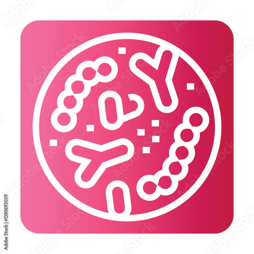 Gut microbiome black line icon for digital and print projects.