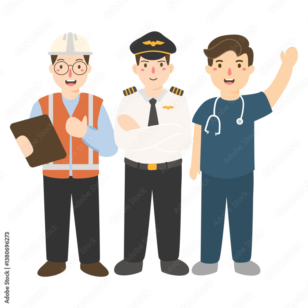 Celebrating International Labour Day people illustration Celebrating International Labour Day people illustration