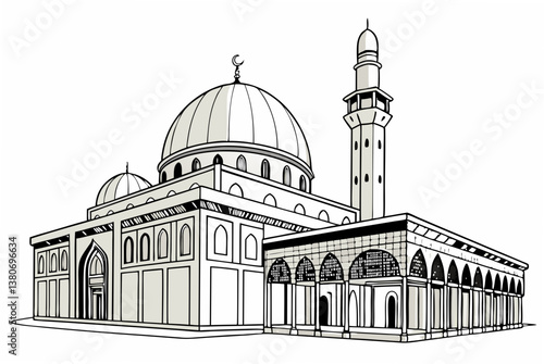 black and white mosque