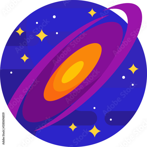 black hole Illustration on a white background