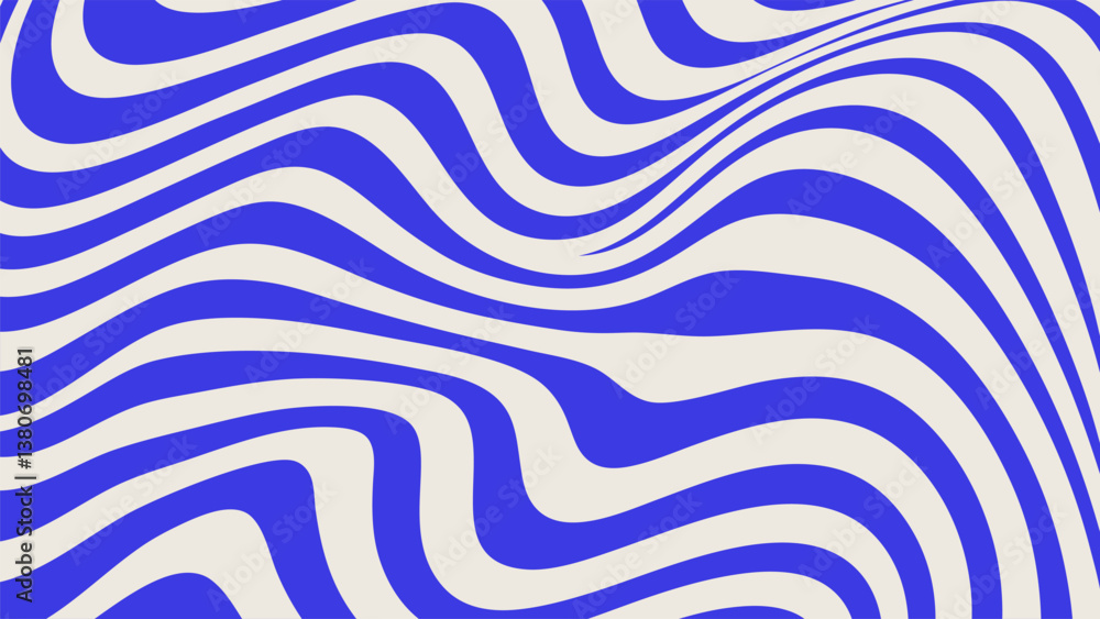 Blue Wavy Lines Abstract Background in Trendy Retro Psychedelic Style. Twisted, Swirled, and Distorted Vector Texture Pattern Blue Wavy Lines Abstract Background in Trendy Retro Psychedelic Style. Twisted, Swirled, and Distorted Vector Texture Pattern