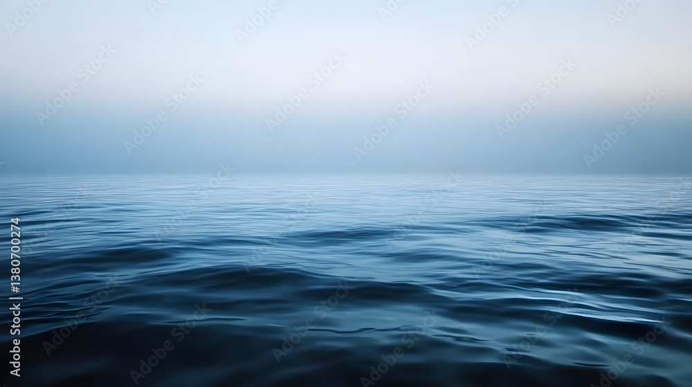 Fototapeta premium Tranquil and Serene Ocean Water Surface Captured During a Misty Morning&nbsp;