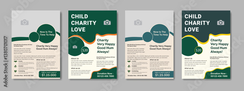 Fundraising Charity Flyer Donation Banner Charity Flyer Template Editable design for nonprofit events donations Golf tournament flyer template with sports event poster and annual brochure cover design