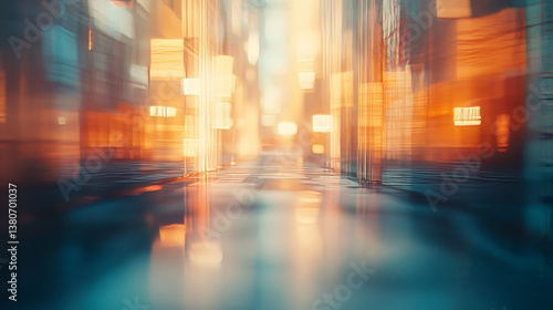 Wallpaper Mural Abstract polygonal mesh space futuristic background. Digital blurred technology style. Defocused blank for business presentations or gift cards.  Torontodigital.ca