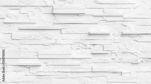 Obraz na płótnie Seamless texture of white decorative stacked stone, natural stone cladding white brick wall texture showcasing an aged, rustic appearance ideal for background
w salonie