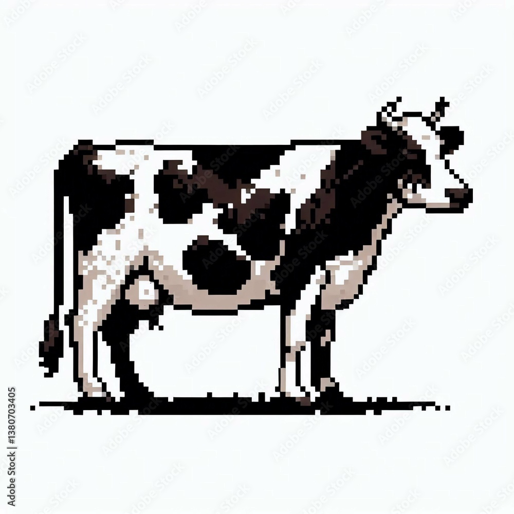 Pixelated Cow Illustration Suitable for Digital Content Pixelated Cow Illustration Suitable for Digital Content