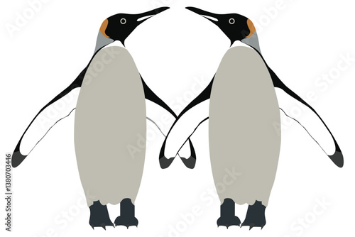  happy Emperor Penguin as Aquatic Flightless Bird with Flippers Standing Vector Illustration funy male female