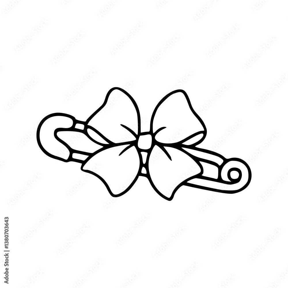 Naklejka premium bow and pin vector design
