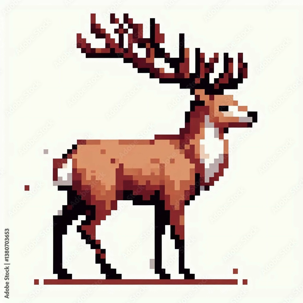 Fototapeta premium Pixelated Deer Image Suitable for Digital Content