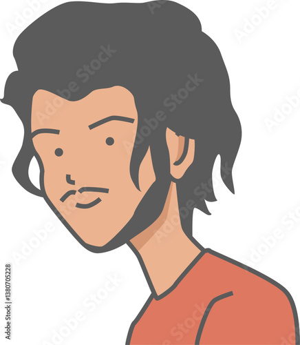 long hair Illustration on a white background