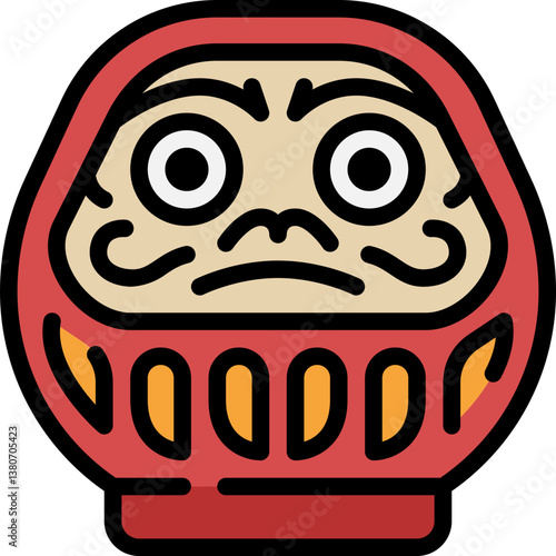 daruma filled outline icon