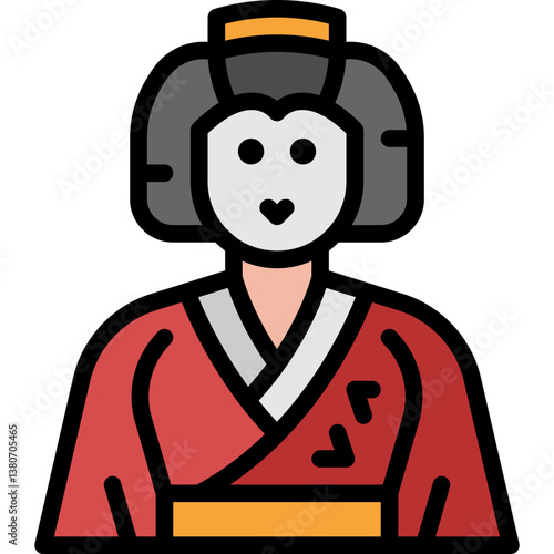 geisha filled outline icon