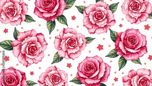 Intricate watercolor rose pattern, blush pink hues, floral, watercolor, vintage