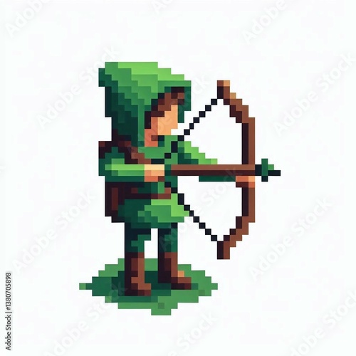 Pixelated Archer suitable for art exhibition