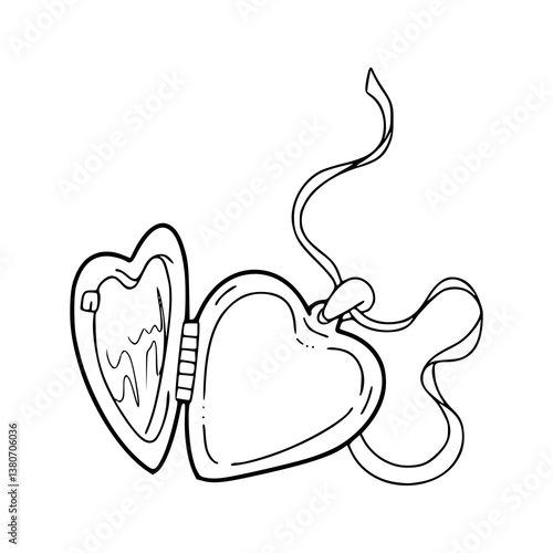 romantic heart pendant vector
