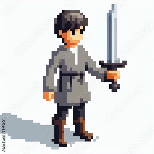 Pixelated Warrior Figure suitable for art exhibition