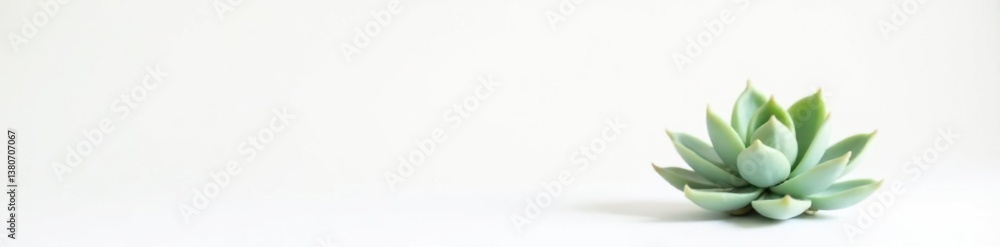 Obraz premium Single stem of a succulent plant on a plain white background, nature, flower