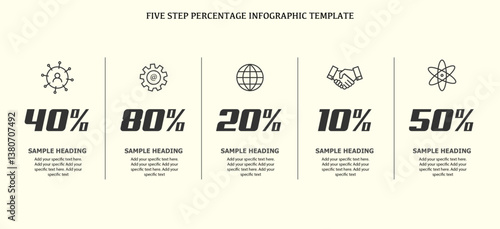 Infographics with percentage template design, percentage based infographics template design