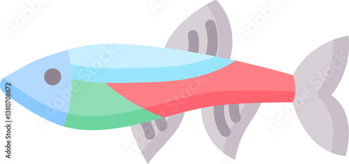 neon tetra Illustration on a white background