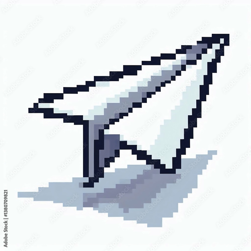 Fototapeta premium Pixelated Paper Airplane Graphic suitable for digital content