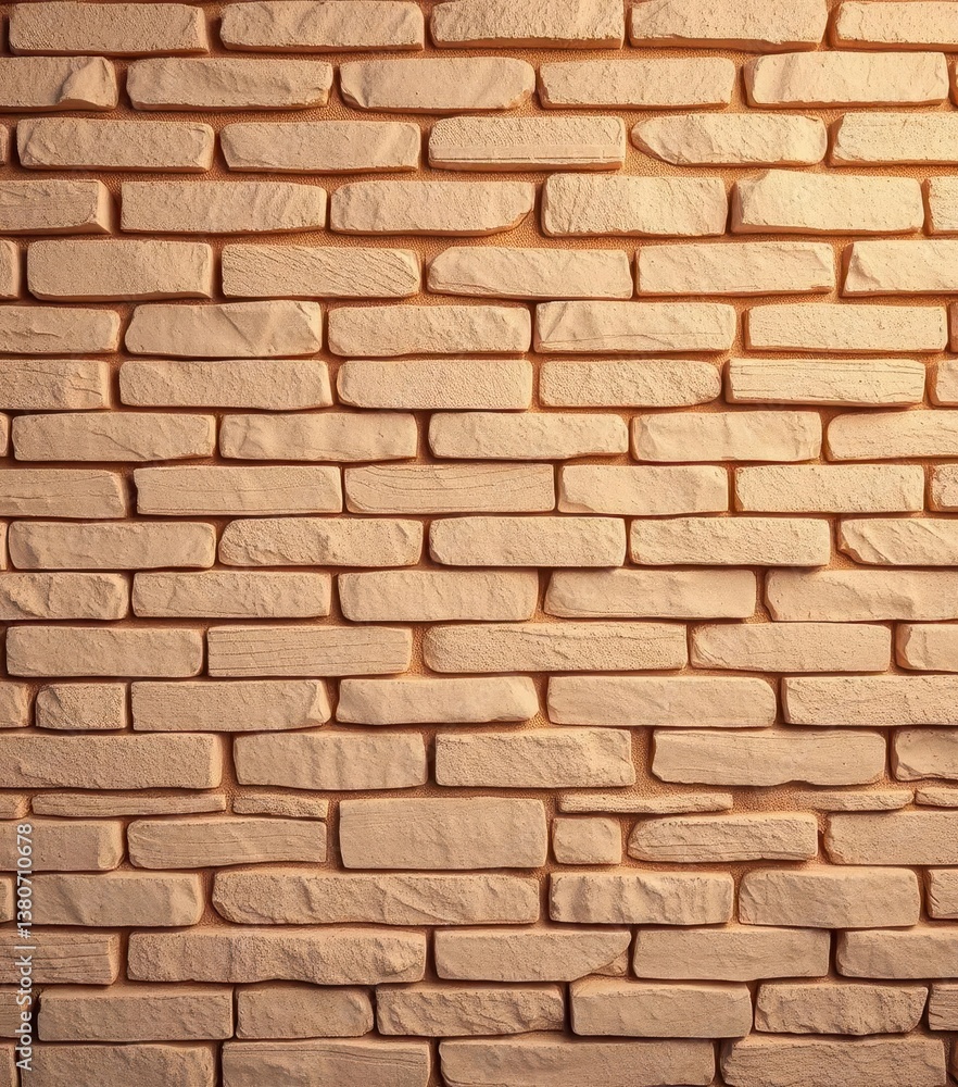 Subtle texture of abstract beige brick wall, macro view, color, architecture