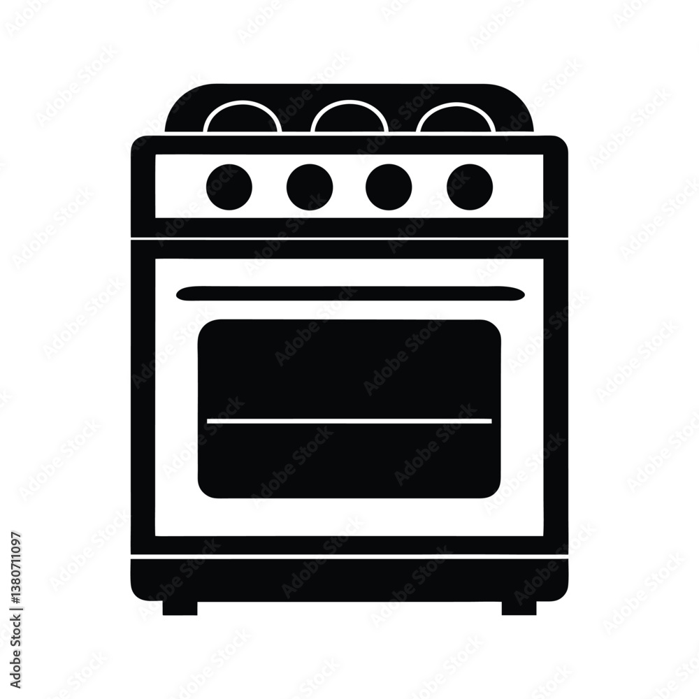 Oven vector Silhouette isolated on a white background. Oven vector Silhouette isolated on a white background.