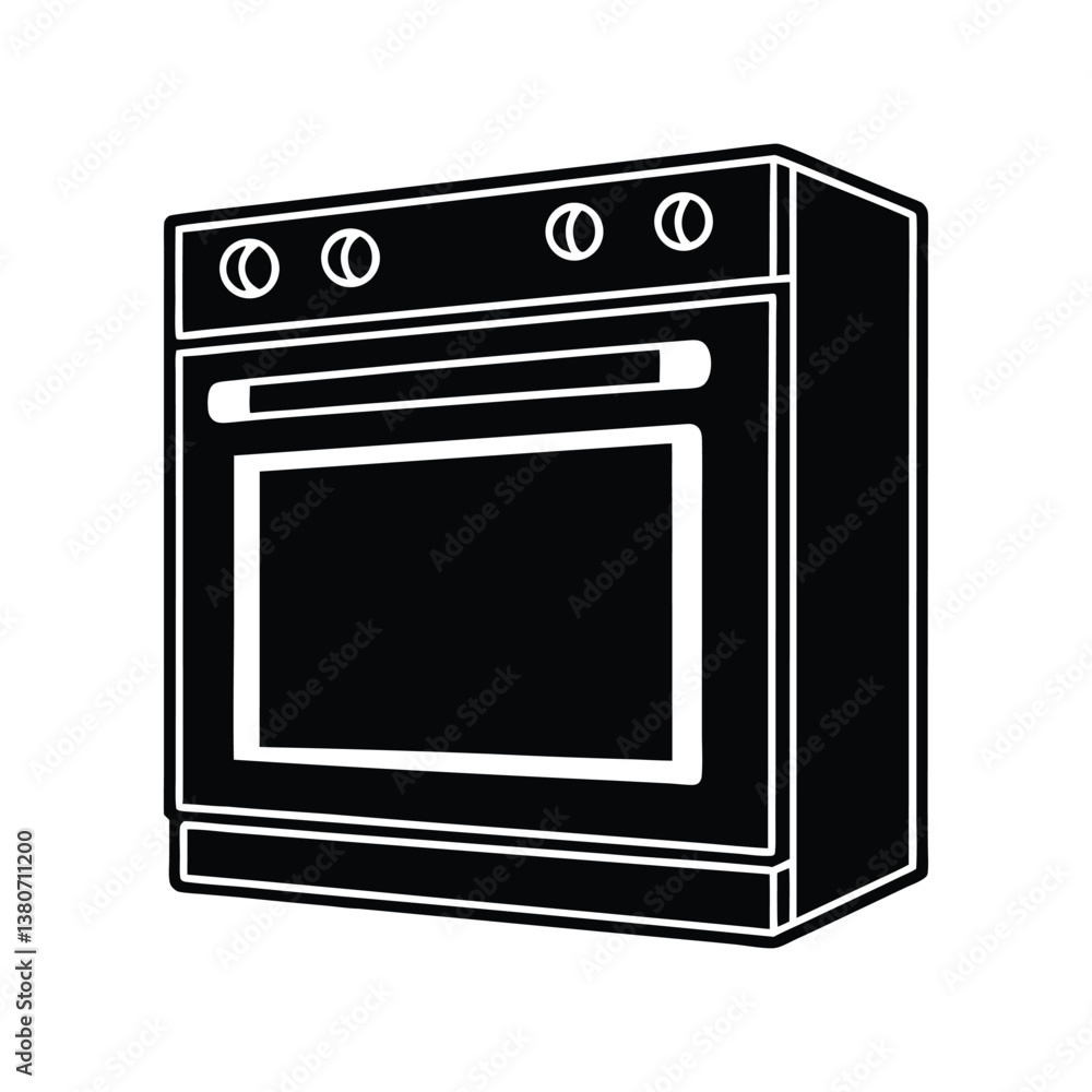 Oven vector Silhouette isolated on a white background. Oven vector Silhouette isolated on a white background.