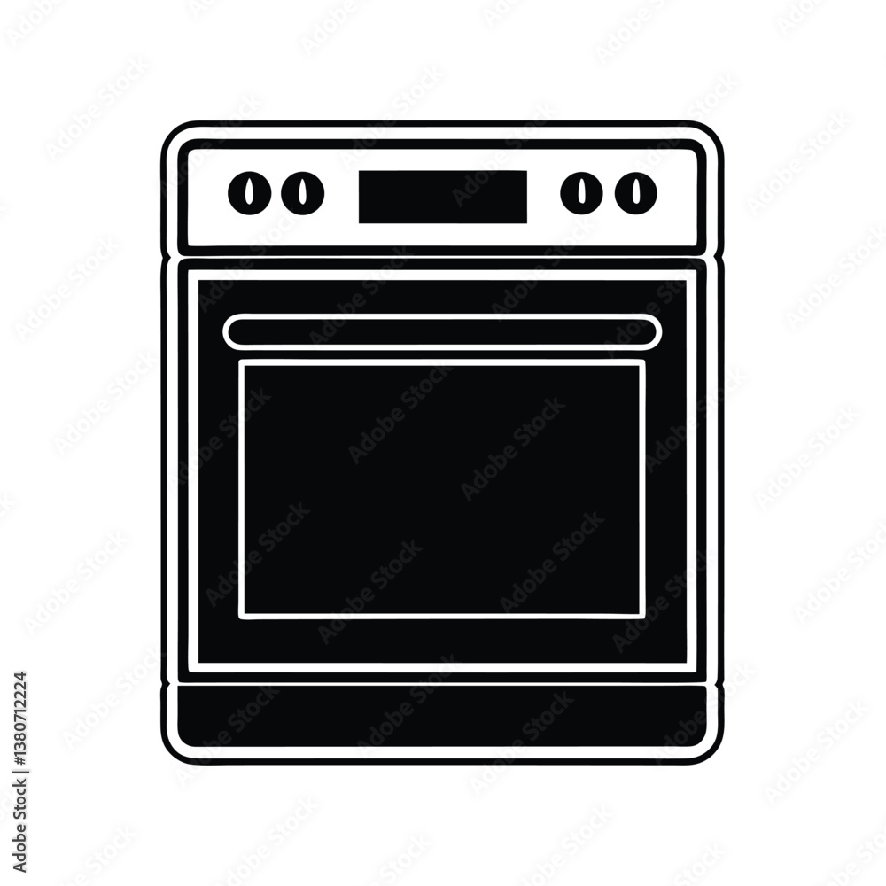 Oven vector Silhouette isolated on a white background. Oven vector Silhouette isolated on a white background.