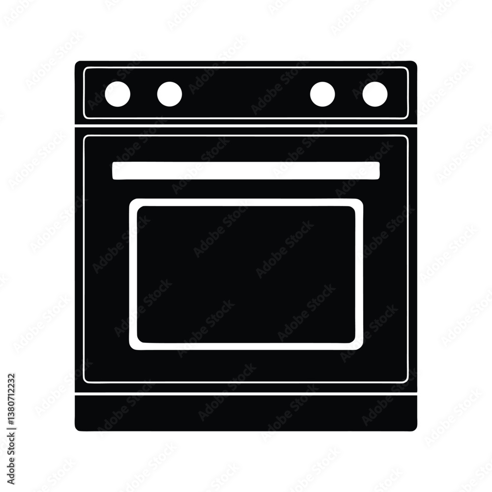 Oven vector Silhouette isolated on a white background. Oven vector Silhouette isolated on a white background.
