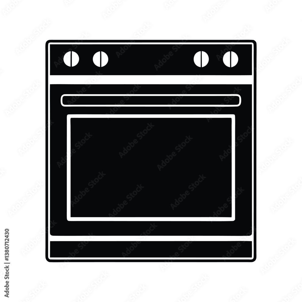 Oven vector Silhouette isolated on a white background. Oven vector Silhouette isolated on a white background.