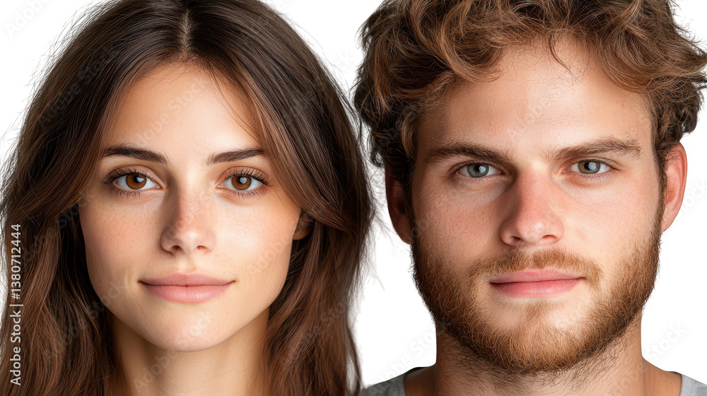 Captivating portrait, man and woman's expressive connection in a modern setting portrait Captivating portrait, man and woman's expressive connection in a modern setting portrait