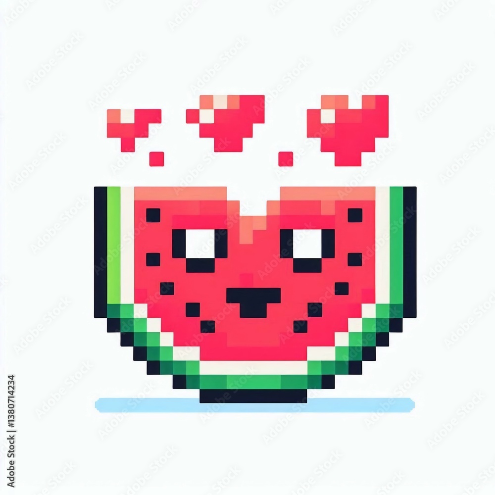 Pixel Art Watermelon suitable for design inspiration Pixel Art Watermelon suitable for design inspiration