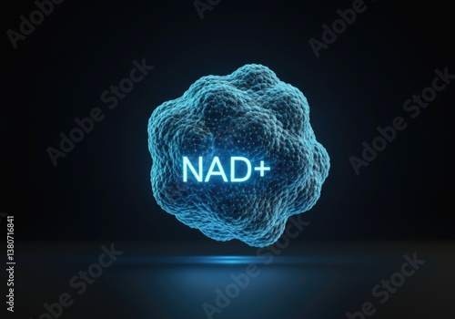 Obraz na płótnie 3d visualization of NAD+ molecule structure on dark background w salonie