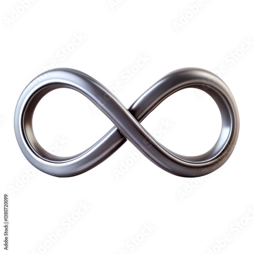 Abstract 3D Infinity Symbol in Gold and Silver Rings Reflecting Love and Eternity