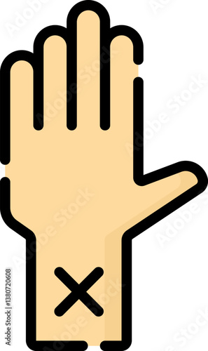 self harm Illustration on a white background.