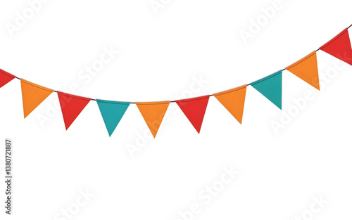Colorful Sharp Flags Garland Element