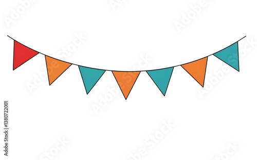 Free Download Colorful Sharp Flags Garland Element - GFXLoad